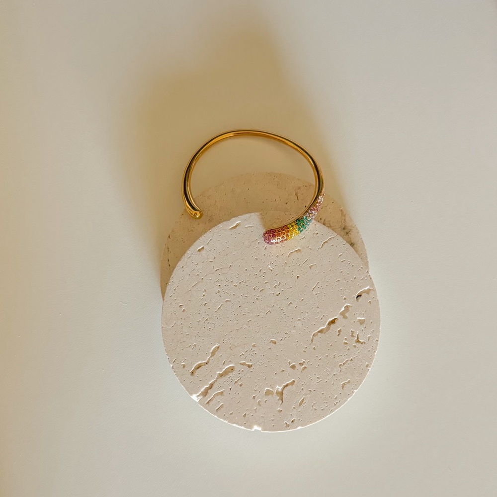 18K Gold Plated Multi-color Adjustable bangle